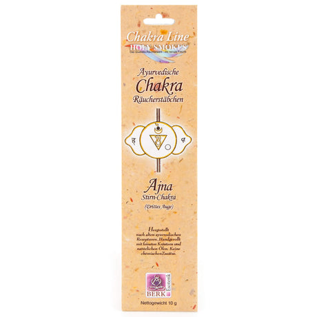 Ayurvedische Chakra Räucherstäbchen - Drittes Auge (Ajna), 10 g - YOGISHOP