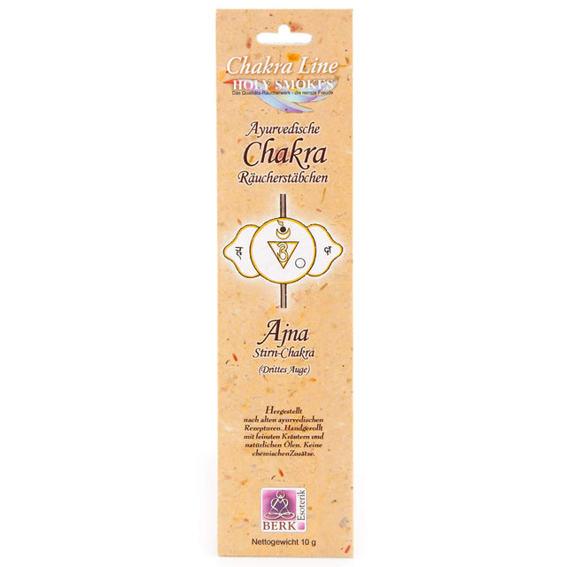 Ayurvedische Chakra Räucherstäbchen - Drittes Auge (Ajna), 10 g - YOGISHOP