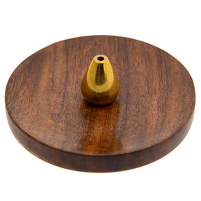 Messinghalter mit Holzschale - Noblesse