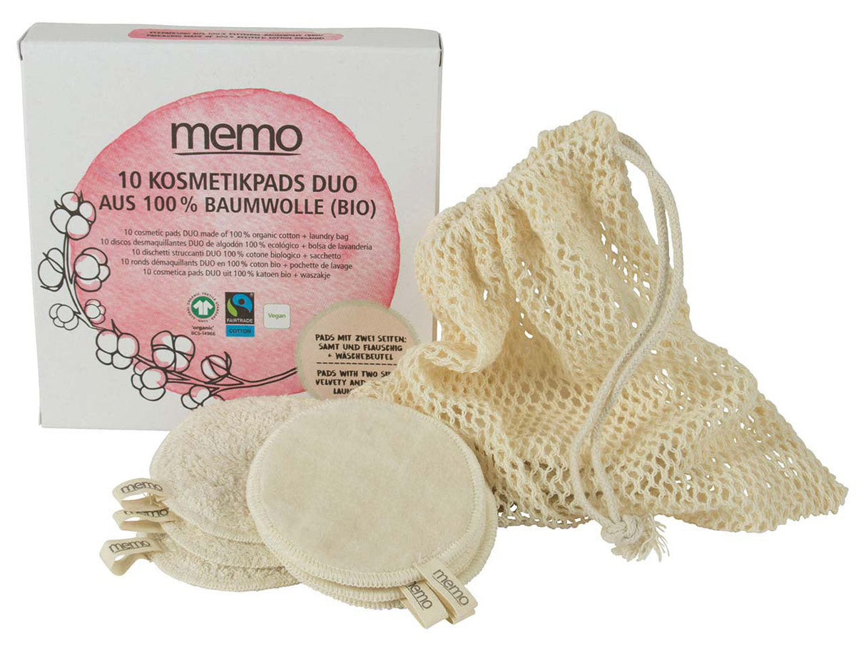 Kosmetik Pads Duo aus Baumwolle (Bio), 10 Stück - AYURDEVA