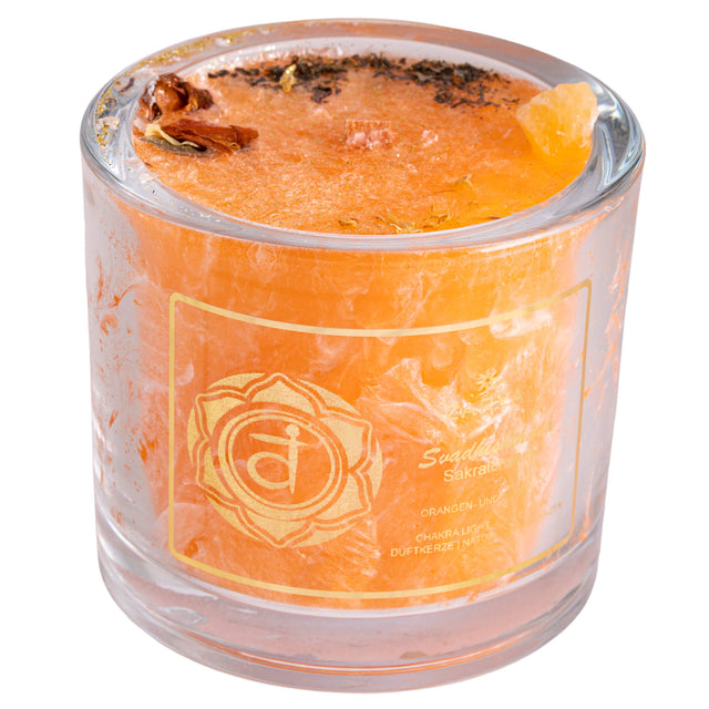 Chakra Kerze Sakral Chakra, H: 9 cm, ø 10 cm - YOGISHOP