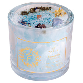 Chakra Kerze Halschakra, H: 9 cm, ø 10 cm - YOGISHOP
