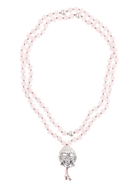 Mala-Kette "Gaby" - Rosenquarz - Rose - YOGISHOP