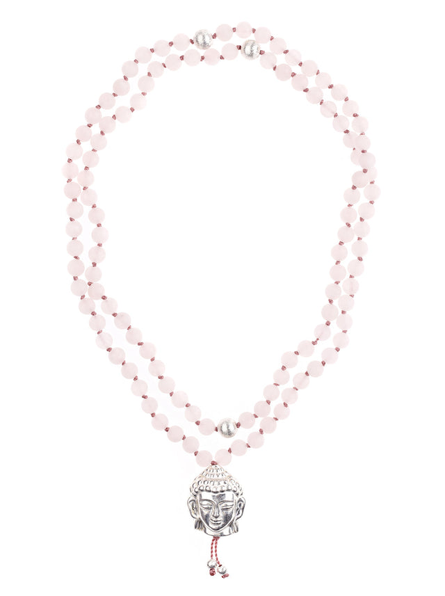 Mala-Kette "Gaby" - Rosenquarz - Rose - YOGISHOP