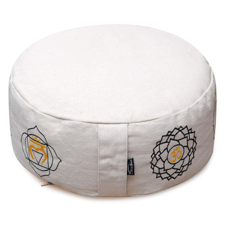 Meditationskissen - rund - Chakras - organic cotton - ø 36cm x 15cm - YOGISHOP