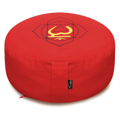 Meditationskissen - rund - Chakras - organic cotton - ø 36cm x 15cm