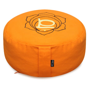 Meditationskissen - rund - Chakras - organic cotton - ø 36cm x 15cm