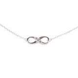 Unendliche Acht mit Kette 45 cm, 925 Sterling Silber - YOGISHOP