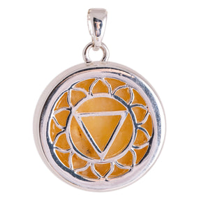 Solarplexus-Chakra Anhänger mit Citrin und Kette