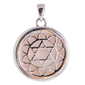 Herz-Chakra Anhänger mit Rosenquarz und Kette - YOGISHOP