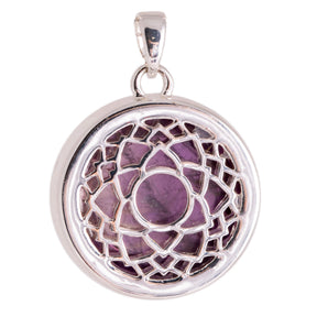 Kronen-Chakra Anhänger mit Amethyst und Kette