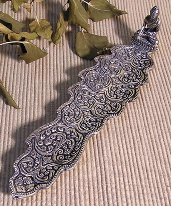 Räucherstäbchenhalter aus Weißmetall - Buddha - YOGISHOP
