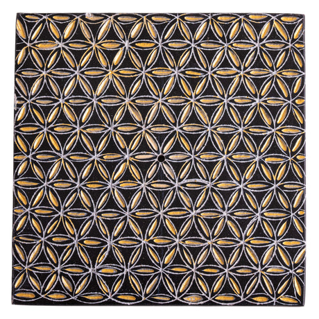 Specksteinhalter Blume des Lebens, quadratisch - YOGISHOP