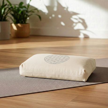 Yogakissen - klein - Blume des Lebens - mit Kapok-Füllung