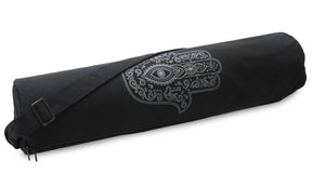 2. Wahl Yogatasche yogibag® basic - zip - cotton - art collection - 65 cm - hand of fatima - black
