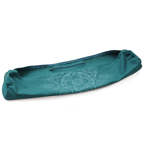 Yogatasche yogibag® basic - zip - cotton - art collection - 86 cm - spiral mandala - petrol