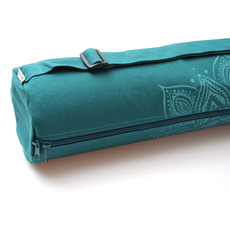 Yogatasche yogibag® basic - zip - cotton - art collection - 86 cm - spiral mandala - petrol