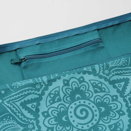 Yogatasche yogibag® basic - zip - cotton - art collection - 86 cm - spiral mandala - petrol