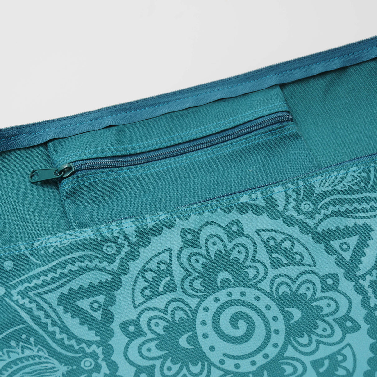 Yogatasche yogibag® basic - zip - cotton - art collection - 86 cm - spiral mandala - petrol - YOGISHOP