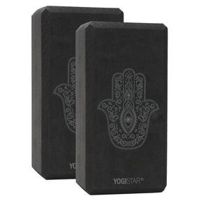 Yogablock yogiblock® basic - art collection - hand of fatima - zen black - 2er-Set