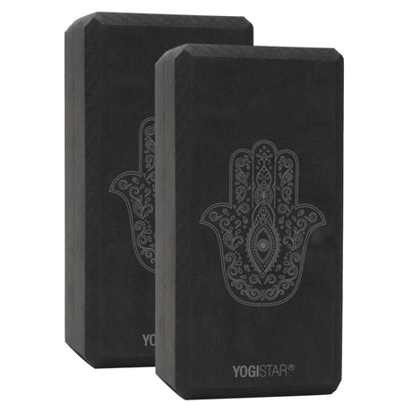 Yogablock yogiblock® basic - art collection - hand of fatima - zen black - 2er-Set