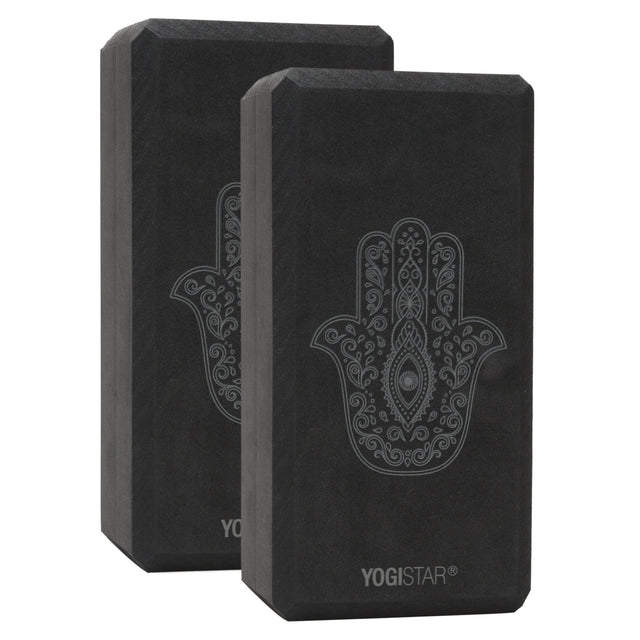 Yogablock yogiblock® basic - art collection - hand of fatima - zen black - 2er-Set