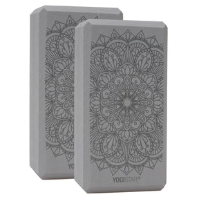 Yogablock yogiblock® basic - art collection - lotus mandala - graphit - 2er-Set