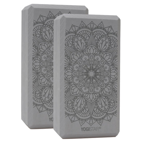 Yogablock yogiblock® basic - art collection - lotus mandala - graphit - 2er-Set - YOGISHOP