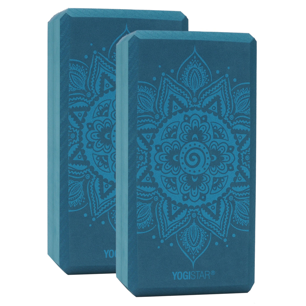 Yogablock yogiblock® basic - art collection - spiral mandala - petrol - 2er-Set - YOGISHOP