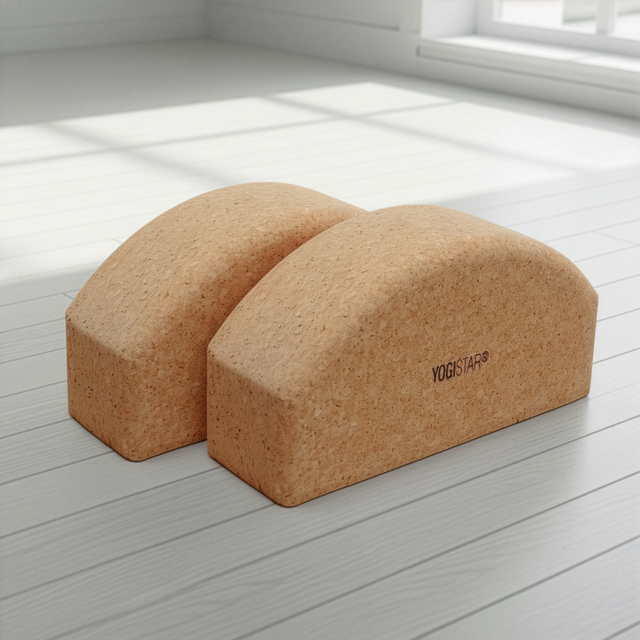 Yogablock yogiblock® halbrund - cork - 2er-Set - AYURDEVA