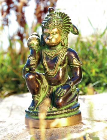 Hanuman Figur aus Messing, 13 cm 