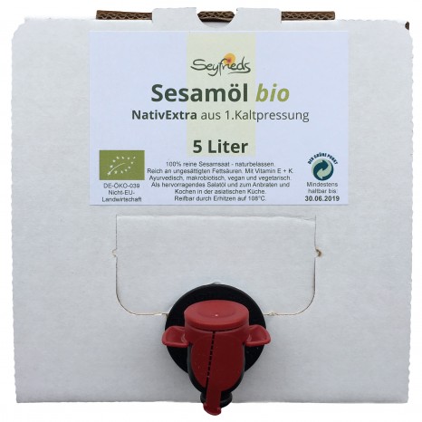 Bio Sesamöl NativExtra, 1. Kaltpressung - ungereift, 5 Liter 