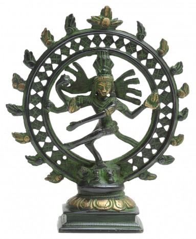 Shiva Nataraj-Statue aus Messing, 15cm 