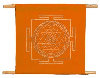 Wandbanner Shri Yantra - orange 